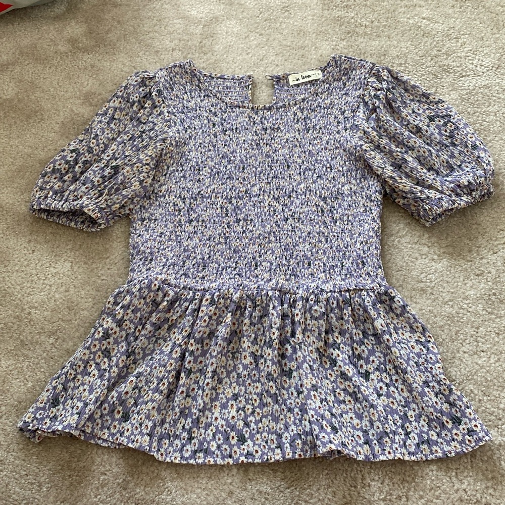 Floral smocked top